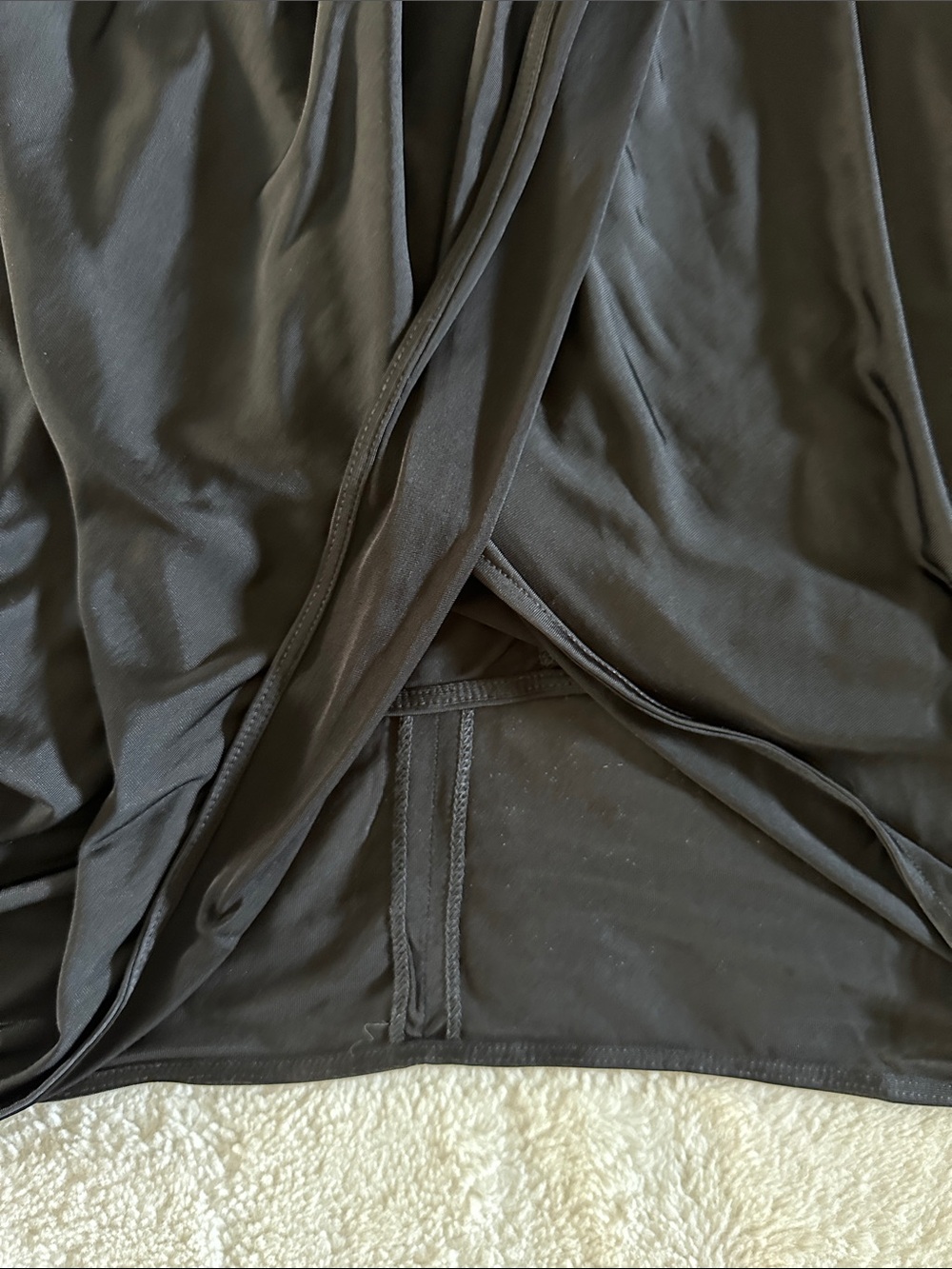 AllSaints Black Halter Tie Gathered Neck Top - Picture 6 of 8